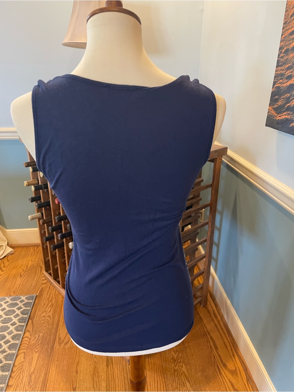 Sleeveless Navy and silver sequin Tank Top - Picture 4 of 5